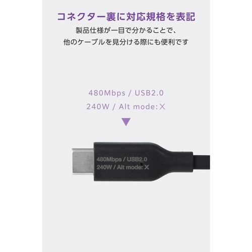 電力表示ケーブル C−C 1m 240W ブラック