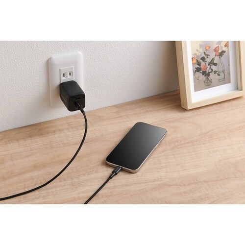 高耐久ケーブル C−C 2m 60W 認証品 黒