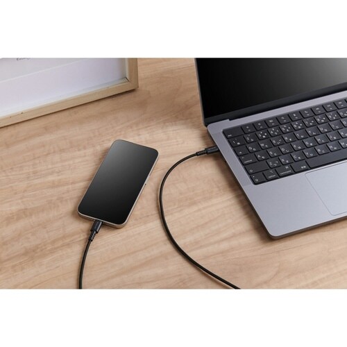 高耐久ケーブル C−C 2m 60W 認証品 黒