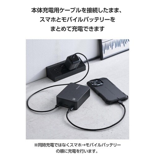 モバイルバッテリー20400mAh 残量表示 黒