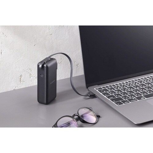 モバイルバッテリー10000mAh AC一体 黒