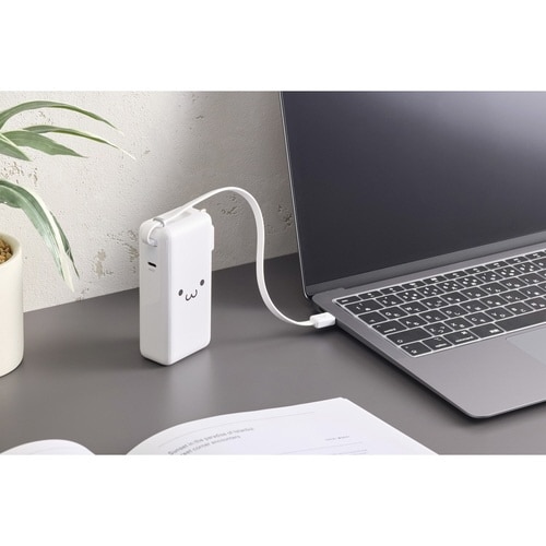 モバイルバッテリー10000mAh AC一体 白黒