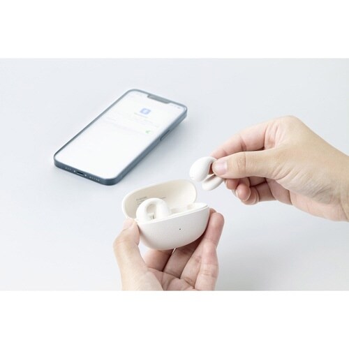 Bluetoothイヤホン イヤーカフ型 ホワイト