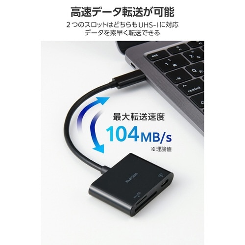 SDカードリーダー Type−C PD100W 黒