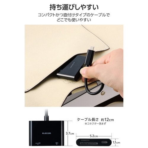 SDカードリーダー Type−C PD100W 黒