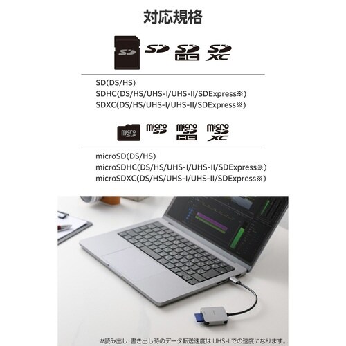SDカードリーダー 高速 USB−C シルバー