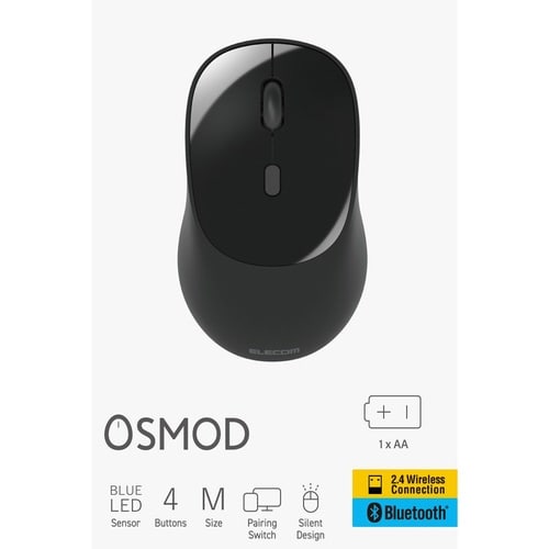 マウス マルチ接続 静音 4ボタン ブラック