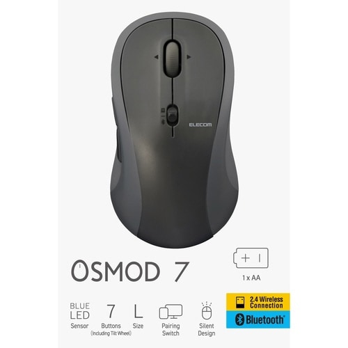 マウス マルチ接続 静音 7ボタン ブラック