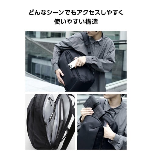 リュック 21L 軽量 MNL 撥水 ブラック