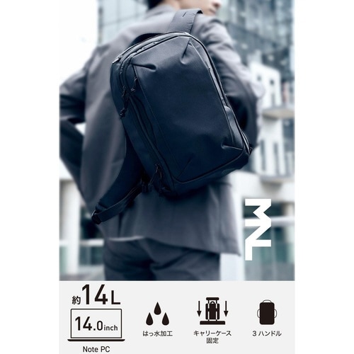 リュック 14L 軽量 MNL 撥水 ブラック