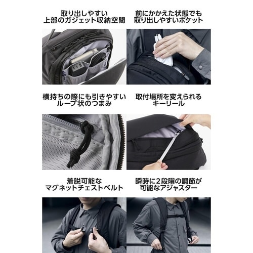 リュック 14L 軽量 MNL 撥水 ブラック