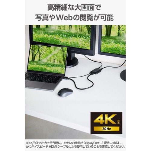 HDMI分配器 1入力2出力4K金メッキ ブラック
