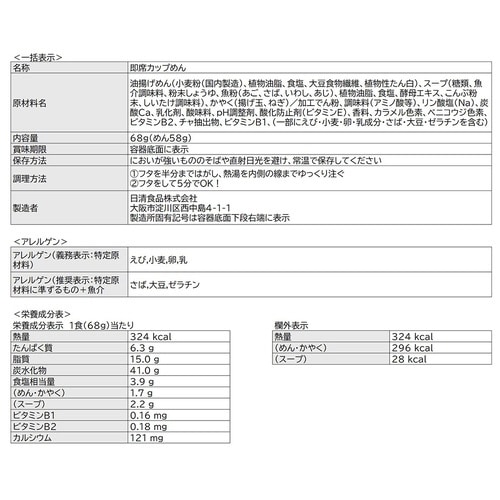 日清の博多風うどん 68g 20個入
