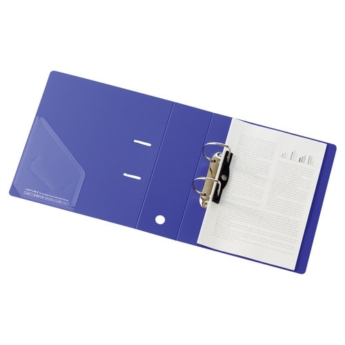 Dリング2穴ファイル 青A4縦背幅88mm10冊