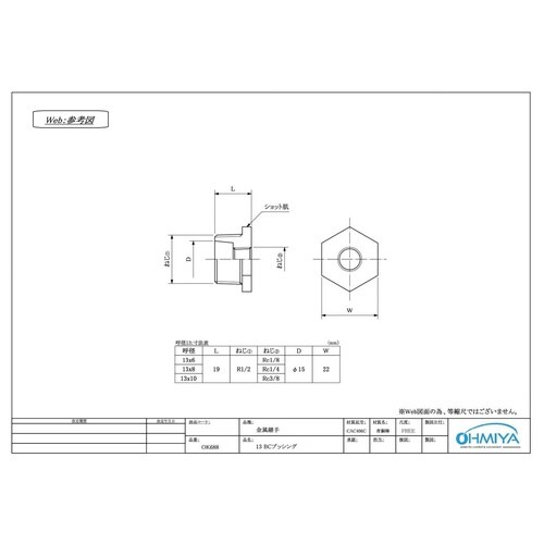 OK688 BCブッシング 75x30