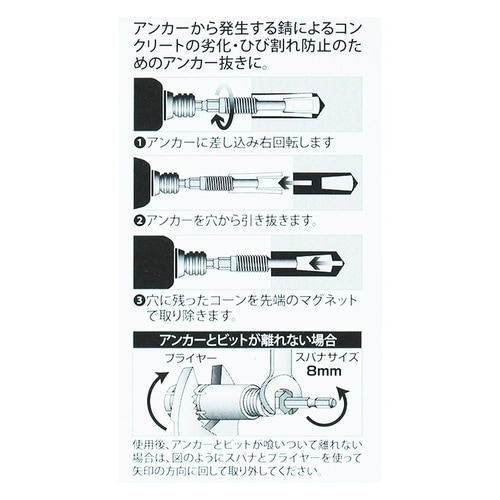 アンカーボルト抜きビット W3/8用