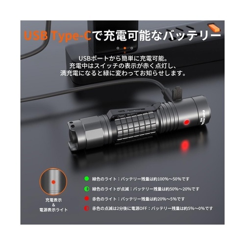 N8 スリム型タクティカル 1300LM