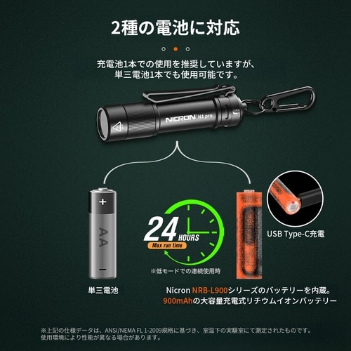 N1pro ポケットライト カラビナ付