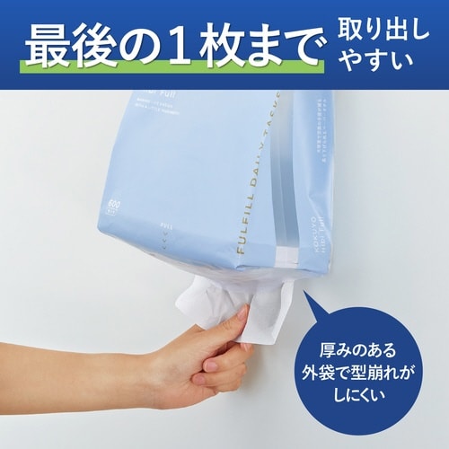 吊り下げされる大容量ペーパータオル中判600枚
