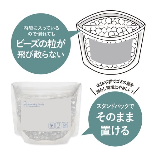 詰め替えの手間が省ける消臭ビーズ
