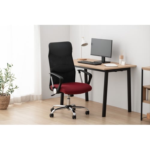 メッシュバックチェアハイバック ボルドー