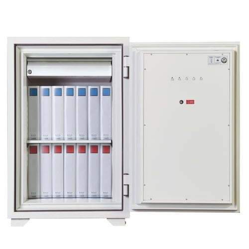 アラーム付2時間大型耐火金庫129L(段差4段まで