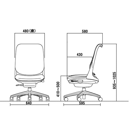 No.3562F−W(ブラック) チェアー
