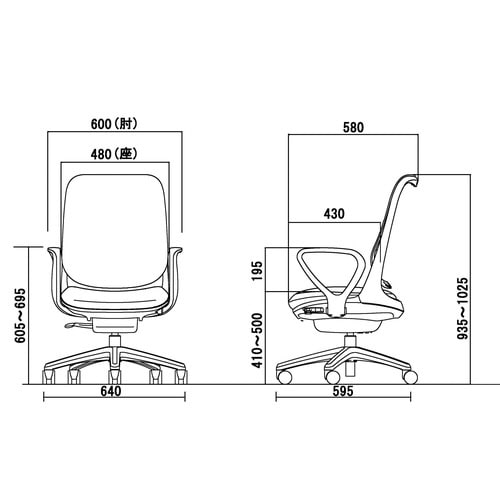 No.3560F−W(ブラック) チェアー