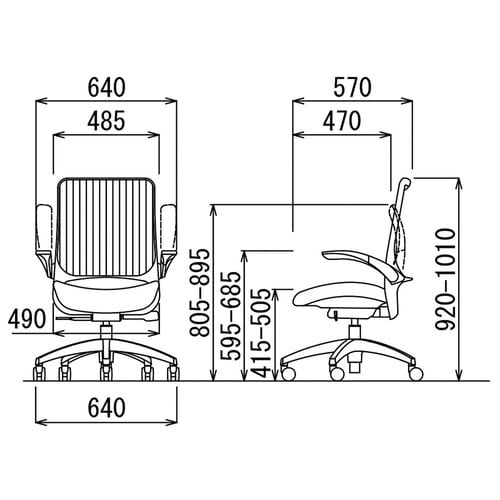 MS−1695AUBKBK (ブラック) チェアー