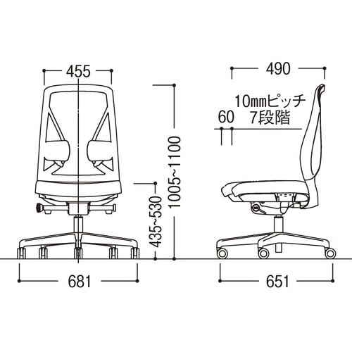 CC−210(グレー)オフィスチェアー