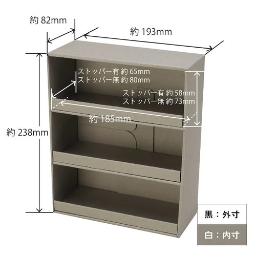 収納 ミニシェルフ 卓上サイズ 3段 グレー×5