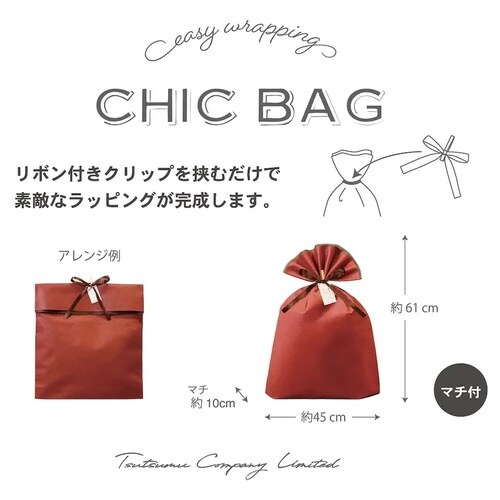 ギフト巾着バッグシックバッグ450ml赤紫×5