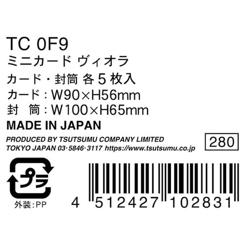 ポライト ミニカード 封筒付き ヴィオラ×10