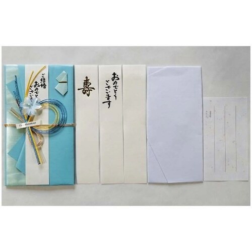 祝儀袋 ニューフラワー ブルー×10