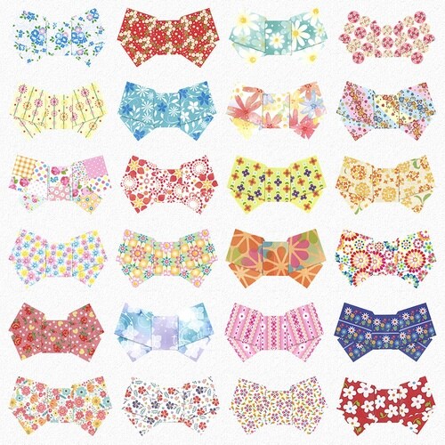 全部違う柄の千代紙 花柄×10