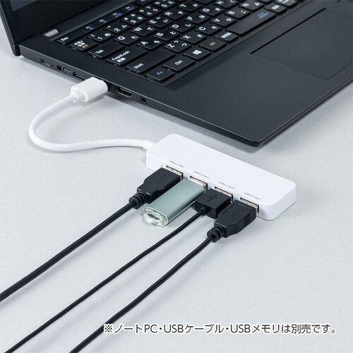 USB3.2 Gen1ハブ USB A/白