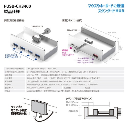 HUBクランプ固定式3.2 Gen1(Ax4)