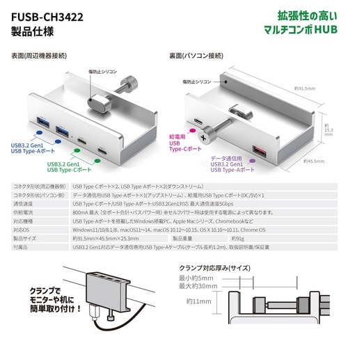 HUBクランプ固定式3.2 Gen1対応