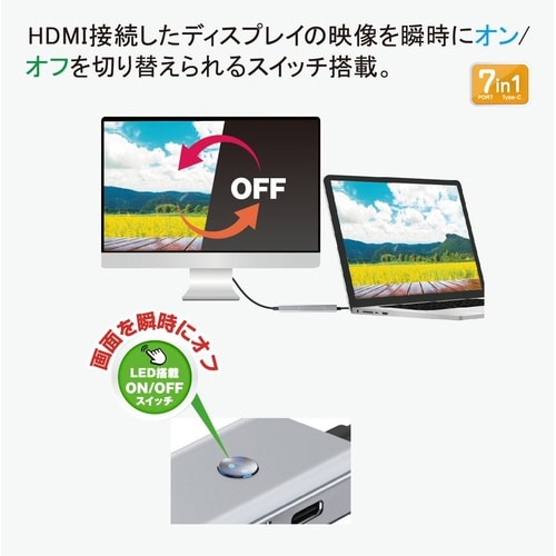 TYPE−C接続7in1ドッキングステーション4K