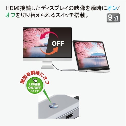 TYPE−C接続9in1ドッキングステーション4K