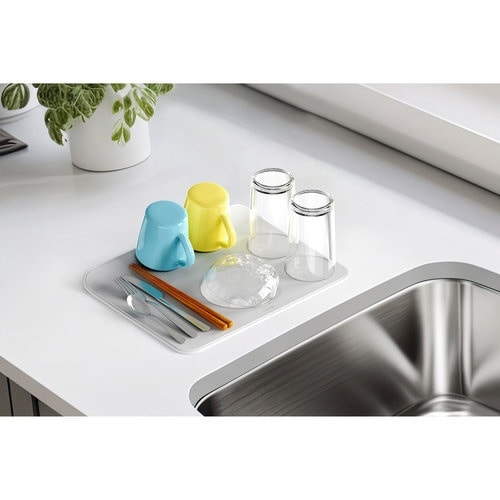 超速乾・超吸水 水切りマット&クロス Lサイズ