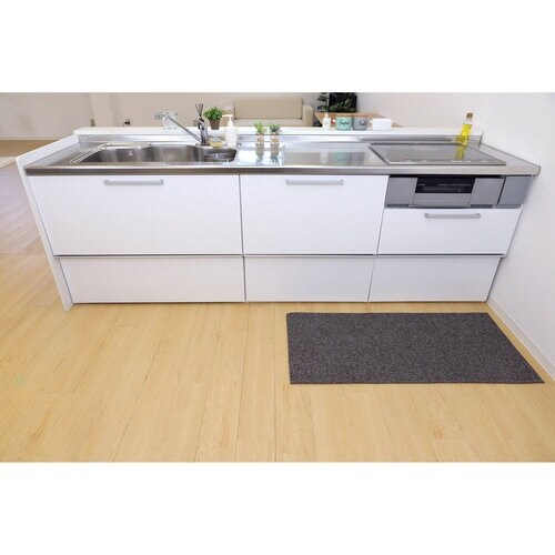 はっ水加工 丸洗いキッチンマット120cm BR