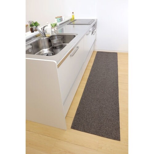 はっ水加工 丸洗いキッチンマット250cm BR