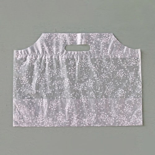 手提げポリ袋5348ポリバッグフローラル白特小