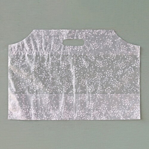 手提げポリ袋5349ポリバッグフローラル白小