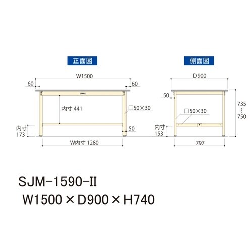 中量作業台固定式SJM−1590−II