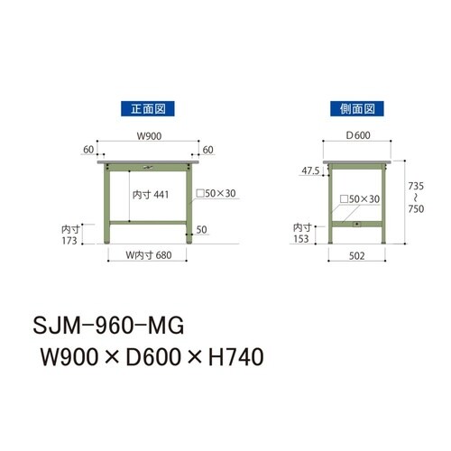 中量作業台固定式SJM−960−MG