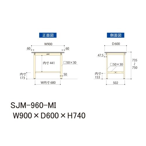 中量作業台固定式SJM−960−MI