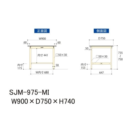 中量作業台固定式SJM−975−MI