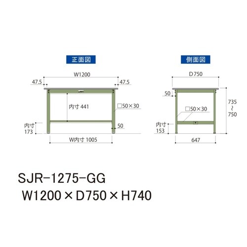 中量作業台固定式SJR−1275−GG